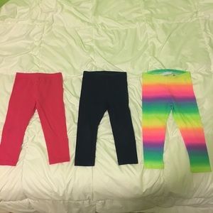2T leggings rainbow pink